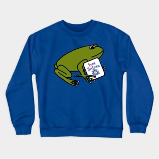 Green Frog with Free Britney Sign Crewneck Sweatshirt
